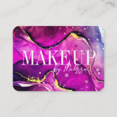 Carte de visite moderne de maquillage couleur rose (Devant)