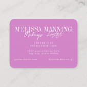 Carte de visite moderne de maquillage couleur rose (Dos)