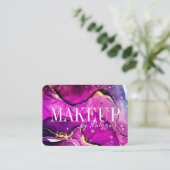 Carte de visite moderne de maquillage couleur rose (Debout devant)