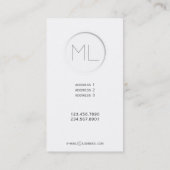 Carte de visite moderne de Minimalistic (Dos)