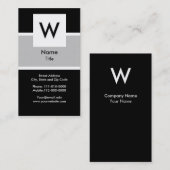 Carte de visite moderne de monogramme (Devant / Derrière)