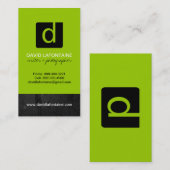 Carte de visite moderne de monogramme (Devant / Derrière)