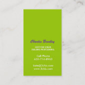 Carte de visite moderne de monogramme (Dos)