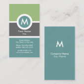 Carte de visite moderne de monogramme (Devant / Derrière)