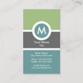 Carte de visite moderne de monogramme (Devant)