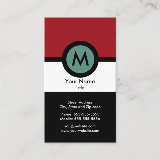Carte de visite moderne de monogramme (Devant)