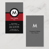 Carte de visite moderne de monogramme (Devant / Derrière)