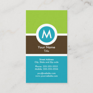 Carte de visite moderne de monogramme