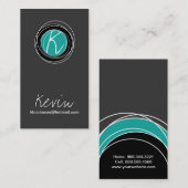 Carte de visite moderne de monogramme (Devant / Derrière)