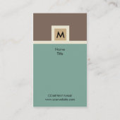 Carte de visite moderne de monogramme de brun et (Dos)