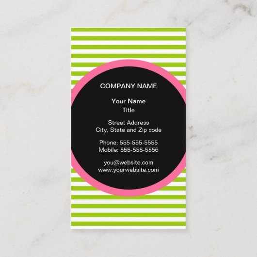 Carte de visite moderne de monogramme de rayure - (Dos)