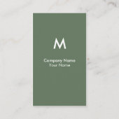 Carte de visite moderne de monogramme - vert/brun (Dos)