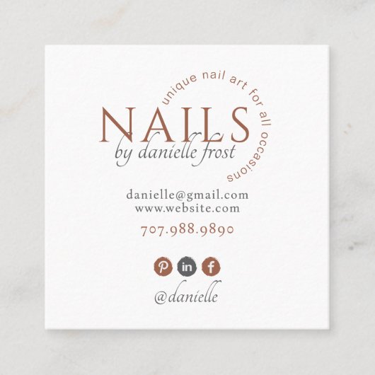 Carte de visite moderne de Nail Tech (Devant)