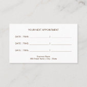 Carte de visite moderne de peigne et de marbre | (Dos)