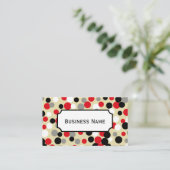 Carte de visite moderne de points rouges et noirs (Debout devant)