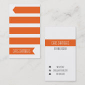 Carte de visite moderne de ruban (orange) (Devant / Derrière)