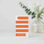 Carte de visite moderne de ruban (orange) (Debout devant)