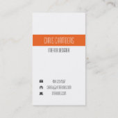 Carte de visite moderne de ruban (orange) (Dos)