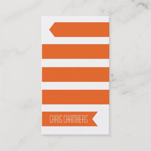 Carte de visite moderne de ruban (orange) (Devant)