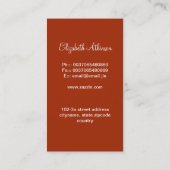 carte de visite moderne décoratif orange de petit (Dos)