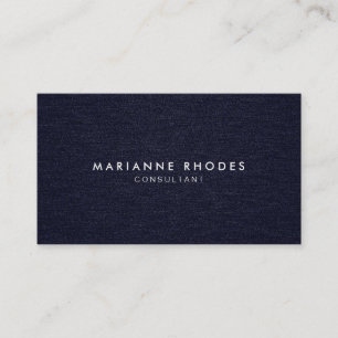 Carte De Visite Moderne Deep Blue Denim Minimaliste