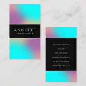 Carte De Visite Moderne dégradé minimalisme bleu violet (Devant / Derrière)