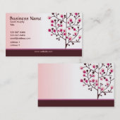 Carte de visite moderne d'élégance - rose et brun (Devant / Derrière)