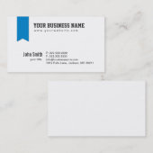 Carte de visite moderne d'en-tête de ruban bleu (Devant / Derrière)