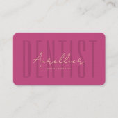 Carte De Visite Moderne Dentiste Monogramme Dentaire Luxe Rose Or (Devant)