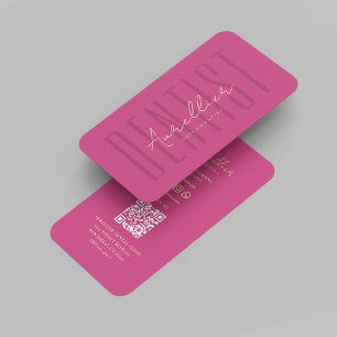 Carte De Visite Moderne Dentiste Monogramme Dentaire Luxe Rose Or