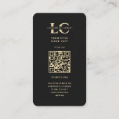 Carte De Visite Moderne Dentiste Orthodontiste Monogramme Black Go (Dos)