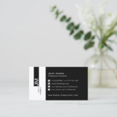 Carte de visite moderne des médias sociaux en noir (Debout devant)