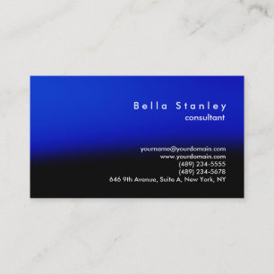 Carte De Visite Moderne Design Bleu Noir Directeur Consultant