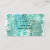 Carte De Visite Moderne Design Bois Floral Turquoise Aquarelle Bu (Dos)