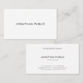 Carte De Visite Moderne design élégant Plain magnifique tendance (Devant / Derrière)