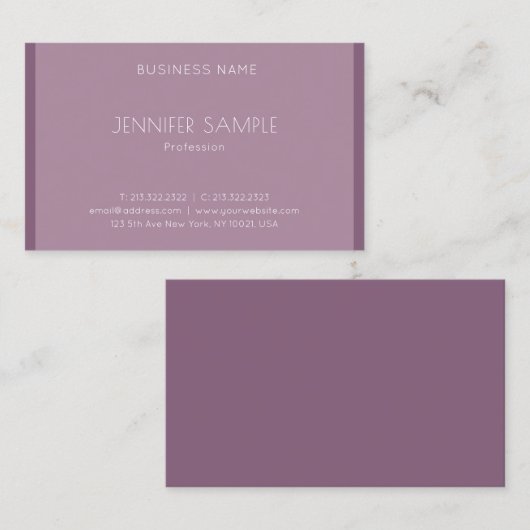 Carte De Visite Moderne Design élégant Simple Design Modèle Profes (Devant / Derrière)