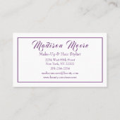 Carte De Visite Moderne Design Floral (Dos)