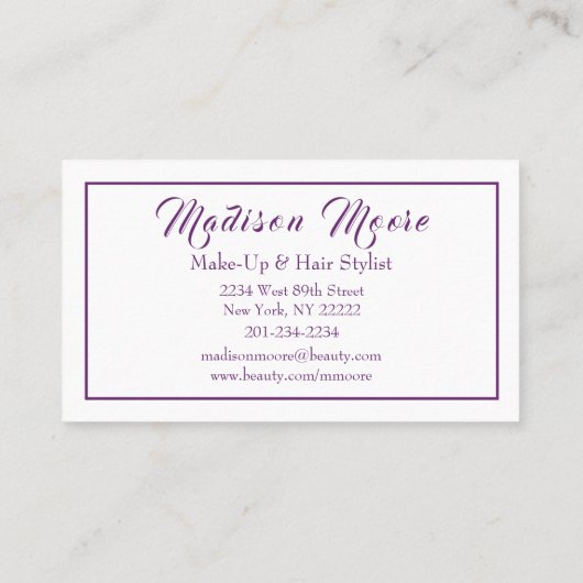 Carte De Visite Moderne Design Floral (Dos)