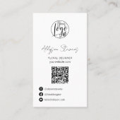 Carte De Visite Moderne design floral maison plante logo qr code (Dos)