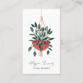 Carte De Visite Moderne design floral maison plante logo qr code (Devant)