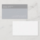 Carte De Visite Moderne Design Gris Professionnel Simple Plat (Devant / Derrière)