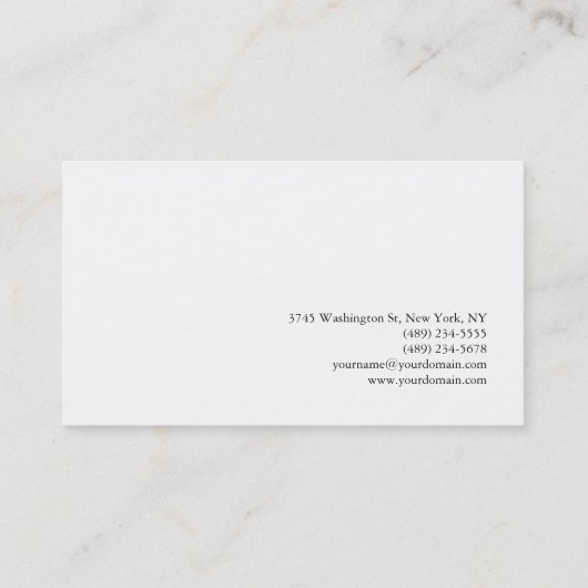 Carte De Visite Moderne Design Monogram Grey Coiffeur blanc (Dos)