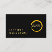 Carte De Visite Moderne design noir et logo or professionnel (Devant)