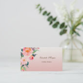 Carte De Visite Moderne, Design Professionnel - Fleurs Aquarelles (Debout devant)