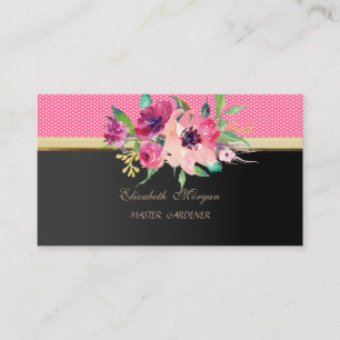 Carte De Visite Moderne, Design Professionnel - Fleurs Aquarelles