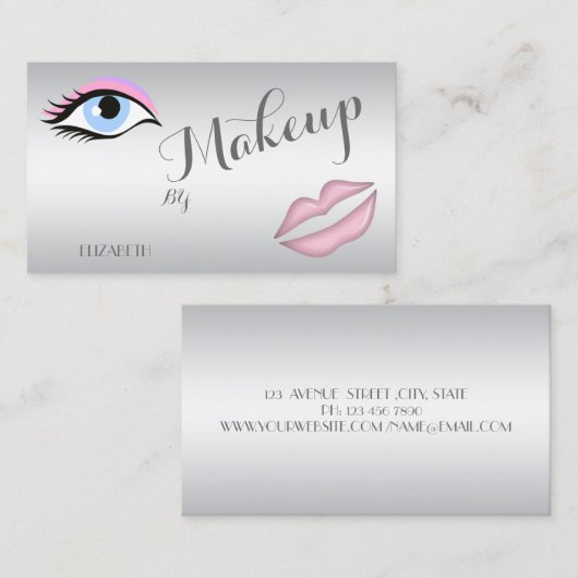 Carte De Visite Moderne Design Professionnel, Oeil, Lèvres (Devant / Derrière)