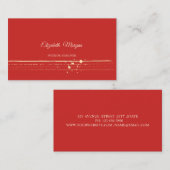 Carte De Visite Moderne Design Professionnel, Rouge, Or (Devant / Derrière)