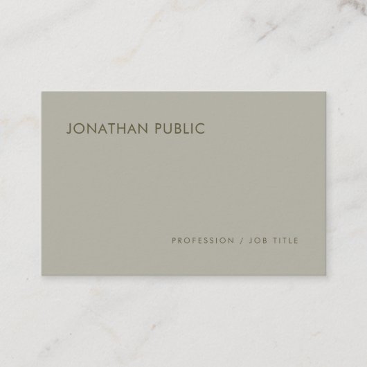 Carte De Visite Moderne Design Propre Professionnel Charming Plaqu (Devant)