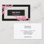 Carte De Visite Moderne Design Rose Floral Designer (Devant / Derrière)