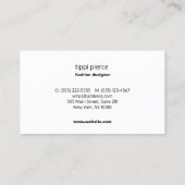 Carte De Visite Moderne Design Rose Floral Designer (Dos)